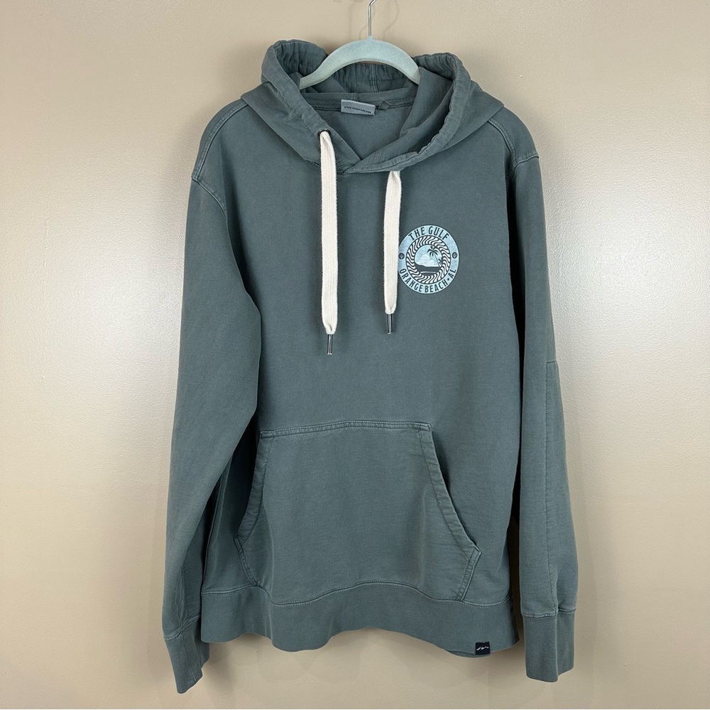 Techstyles Men’s Orange Beach Alabama Graphic Green Sweatshirt Hoodie Medium